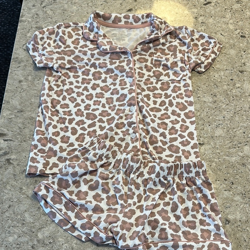 Leopard Print Kids Pajama Set